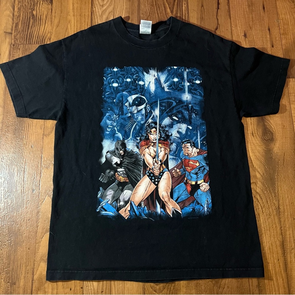 Vintage Y2K Justice League Superman Batman DC Comics Shirt  Wonder Woman Size L